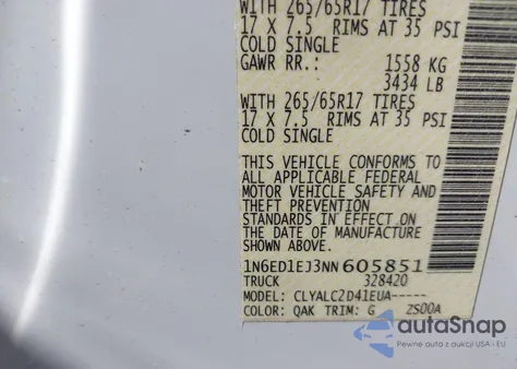 2022 Nissan Frontier Sv 4X2 из США, поврежденный, VIN 1N6ED1EJ3NN605851